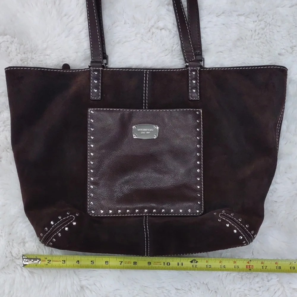 MICHAEL KORS Brown Studded Tote Bag - Picture 16 of 17